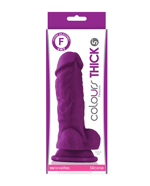 Colours Pleasures Thick 5&quot; Dildo - Purple