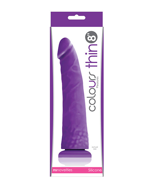 Colours Pleasures Thin 8&quot; Dildo - Purple