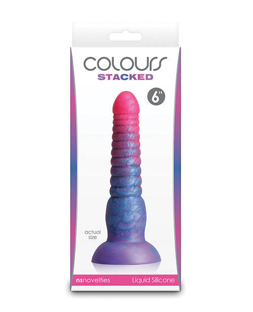 Colours Stacked 6&quot; Dildo - Pink/Blue