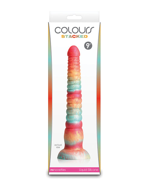 Colours Stacked 9&quot; Dildo - Red/Gold