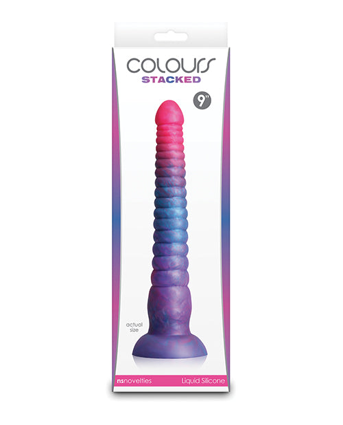 Colours Stacked 9&quot; Dildo - Pink/Blue