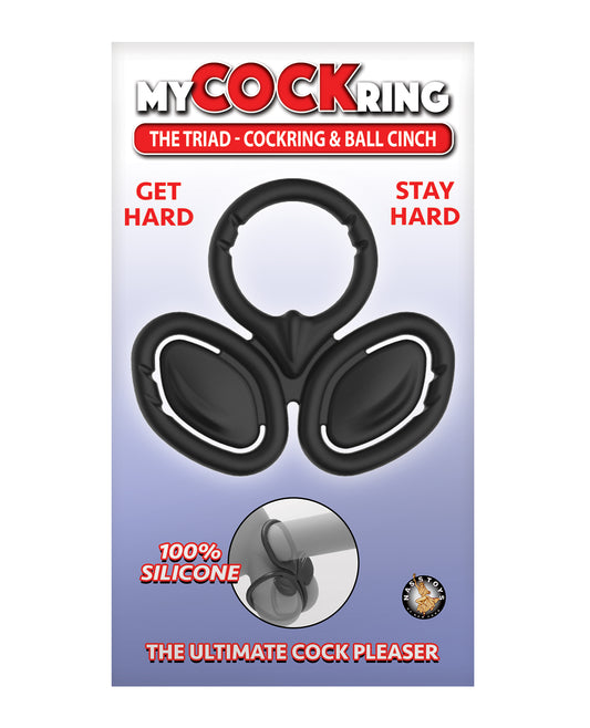 My Cock Ring The Triad Cockring &amp; Ball Cinch - Black