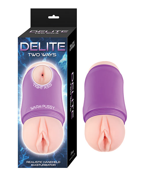 Delite Two Ways Vagina &amp; Ass Masturbator - White