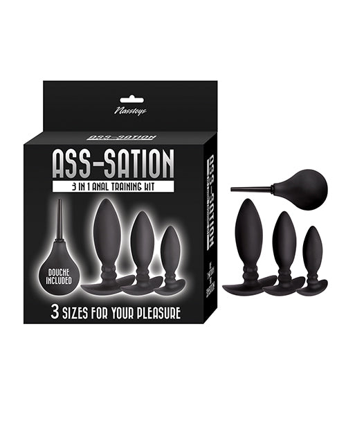 Ass-sation 3-in-1 Training Kit Douche Included - Black