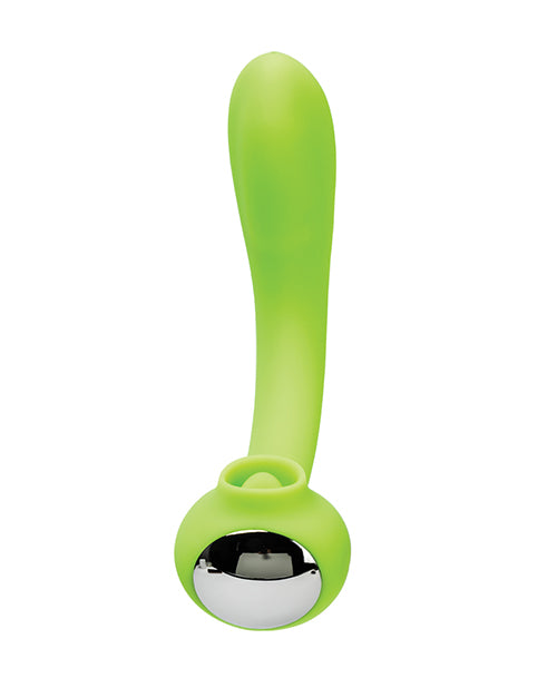 Space Lunar Licker Bendable Clitoral &amp; G-Spot Vibe - Neon Green