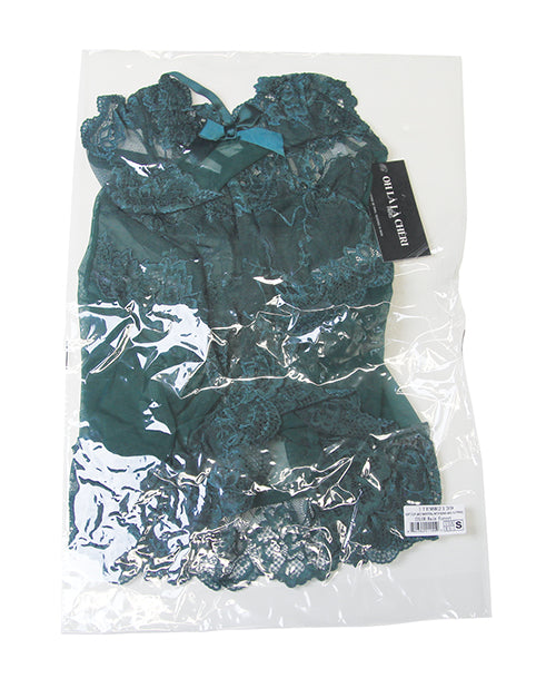 Valentine Lacey Babydoll w/G-String - Green SM