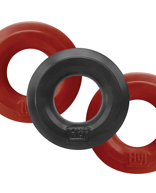 Hunky Junk C-Ring Multi Pack - Cherry/Tar Ice Pack of 3