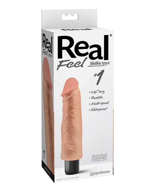 Real Feel No. 1 Long 7.5&quot; Vibe Waterproof - Multi-Speed Flesh