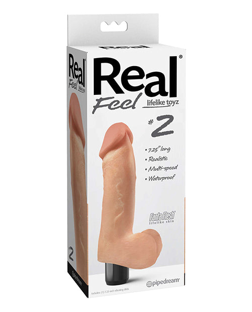Real Feel No. 2 Long 7.5&quot; Vibe Waterproof - Multi-Speed Flesh