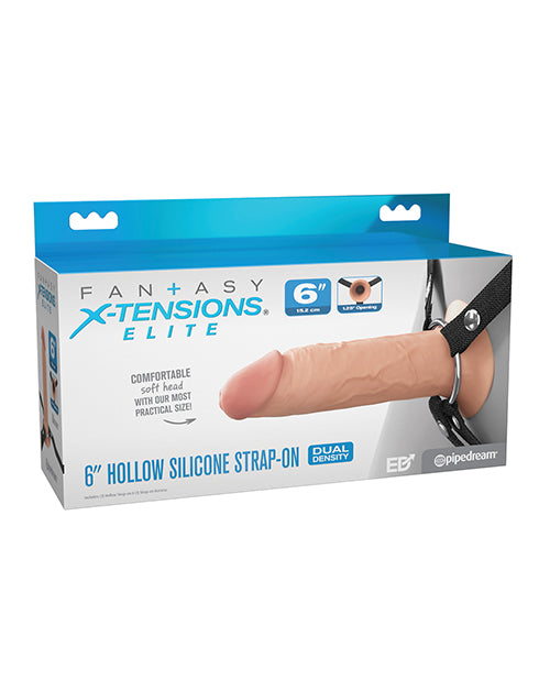 Fantasy X-tensions Elite 6"  Silicone Hollow Strap-on w/Harness