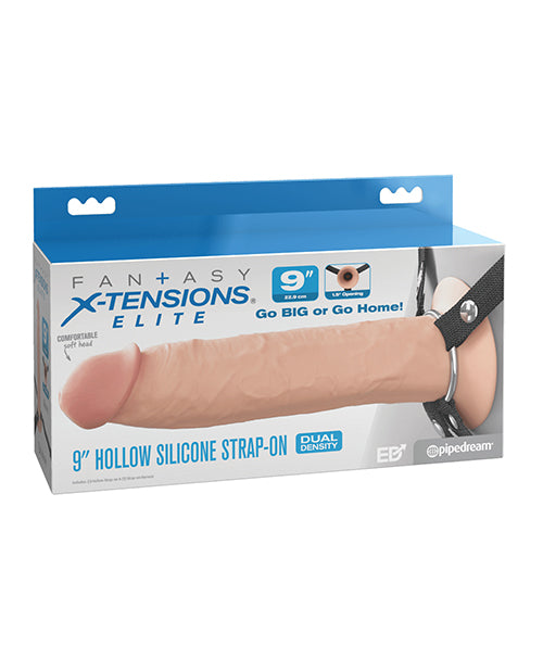 Fantasy X-Tensions Elite 9" Silicone Hallow Strap-On Dual Density - Light