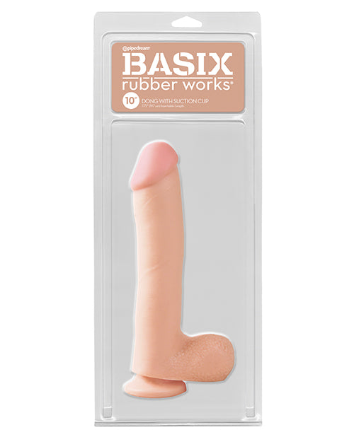 Basix Rubber Works 10” Dong w/Suction Cup - Flesh