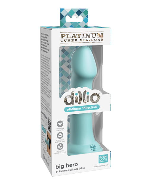 Dillio Platinum 6&quot; Big Hero Silicone Dildo - Teal