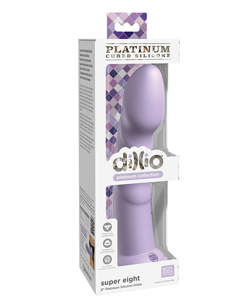 Dillio Platinum 8&quot; Super Eight Silicone Dildo - Purple