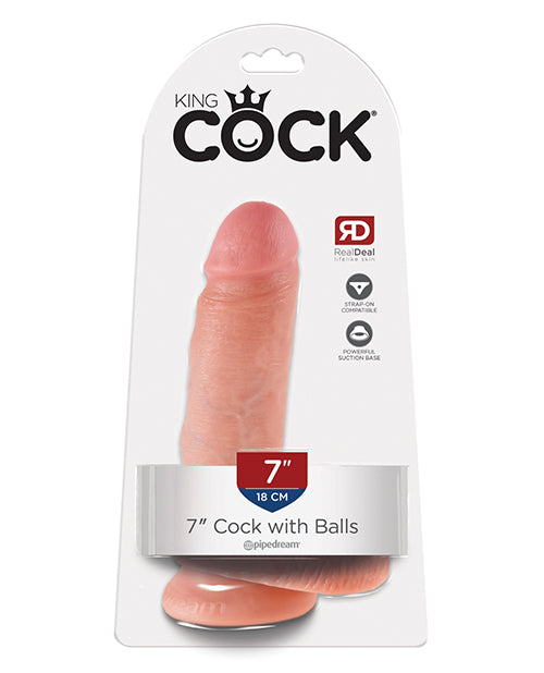 King Cock 7&quot; Cock w/Balls - Flesh