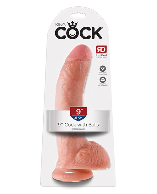 King Cock 9&quot; Cock w/Balls - Flesh