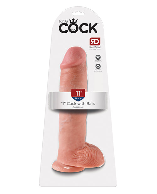 King Cock 11&quot; Cock w/Balls - Flesh