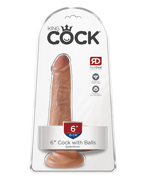 King Cock King Cock 6" Cock w/Balls - Tan