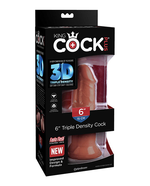 King Cock Plus 6&quot; Triple Density Cock - Brown