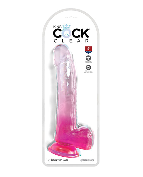 King Cock Clear 9" Cock w/Balls