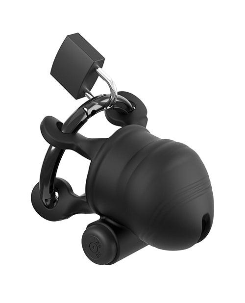Fantasy C-Ringz Control Core Trainer Remote Controlled Vibrating Cock Blocker - Black
