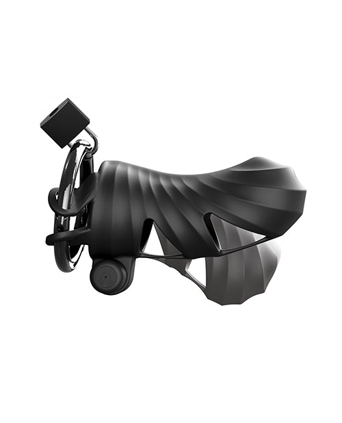 Fantasy C-Ringz Control Core Harness Remote Controlled Vibrating Cock Blocker - Black