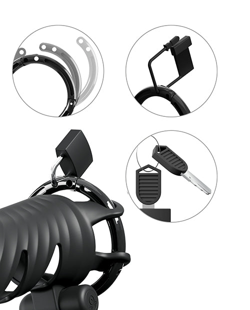 Fantasy C-Ringz Control Core Harness Remote Controlled Vibrating Cock Blocker - Black