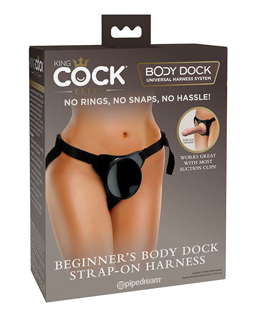 King Cock Elite Beginner&apos;s Body Dock Strap On Harness - Black