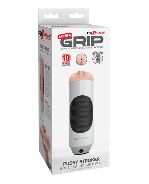 Pipedream Extreme Toyz Mega Grip Squeezable Vibrating Strokers - Pussy