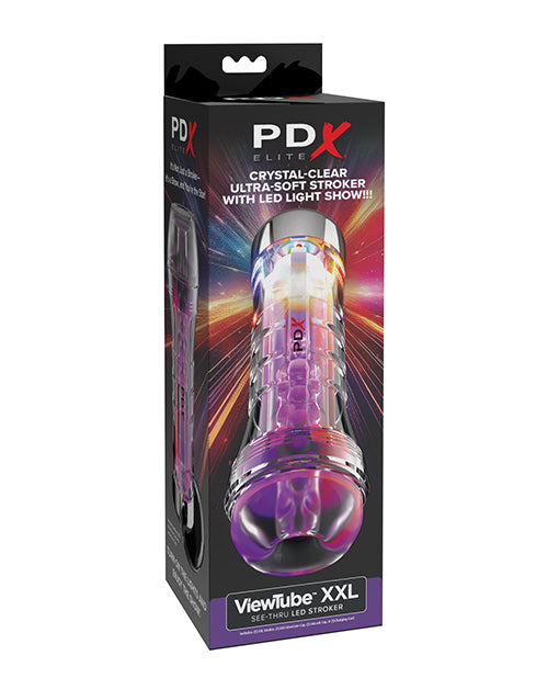 PDX Elite ViewTube XXL See-Thru EZ-Grip LED Stroker - Clear