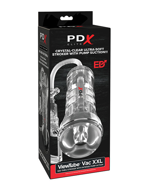 PDX Elite ViewTube Vac XXL Pump See-Thru EZ-Grip Pump Stroker - Clear