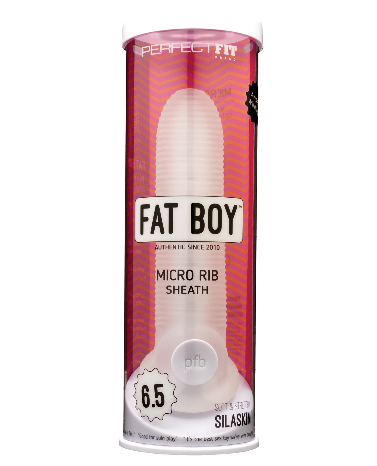 Perfect Fit Fat Boy Micro Ribbed Sheath 6.5&quot; - Clear