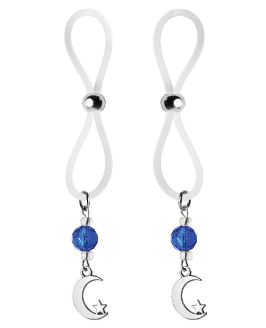 Bijoux de Nip Nipple Halos Moon &amp; Star Charm - Blue/Clear