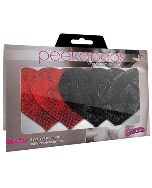 Stolen Kisses Hearts - Red &amp; Black Pack of 2