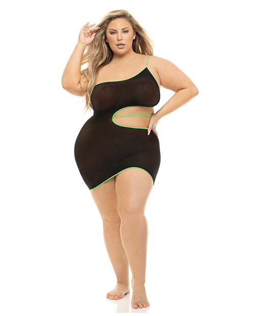 Pink Lipstick All You Need Cut Out Dress Black O/S