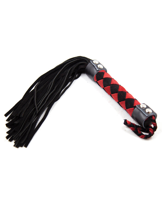 Plesur 15&quot; Leather Flogger - Black/Red
