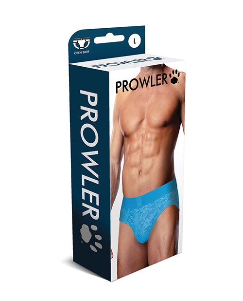 Prowler Lace Open Back Brief - Blue SM