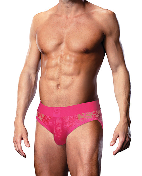 Prowler Lace Open Back Brief - Pink LG