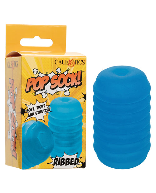 Pop Sock! Ribbed Masturbator - Blue