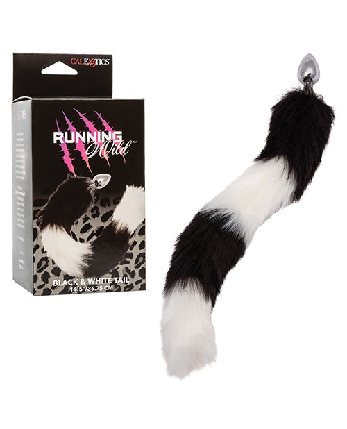 Running Wild Black &amp; White Tail Metallic Anal Probe