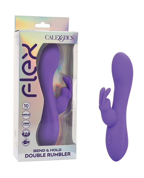Flex Bend &amp; Hold Double Rumbler Rabbit Massager - Purple