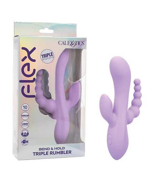 Flex Bend &amp; Hold Triple Rumbler Triple Motor Massager - Purple