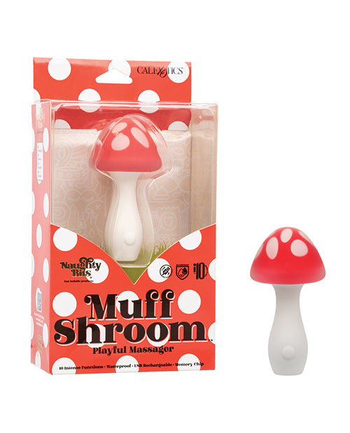 Naughty Bits Muff Shroom Playful Massager - Red/White