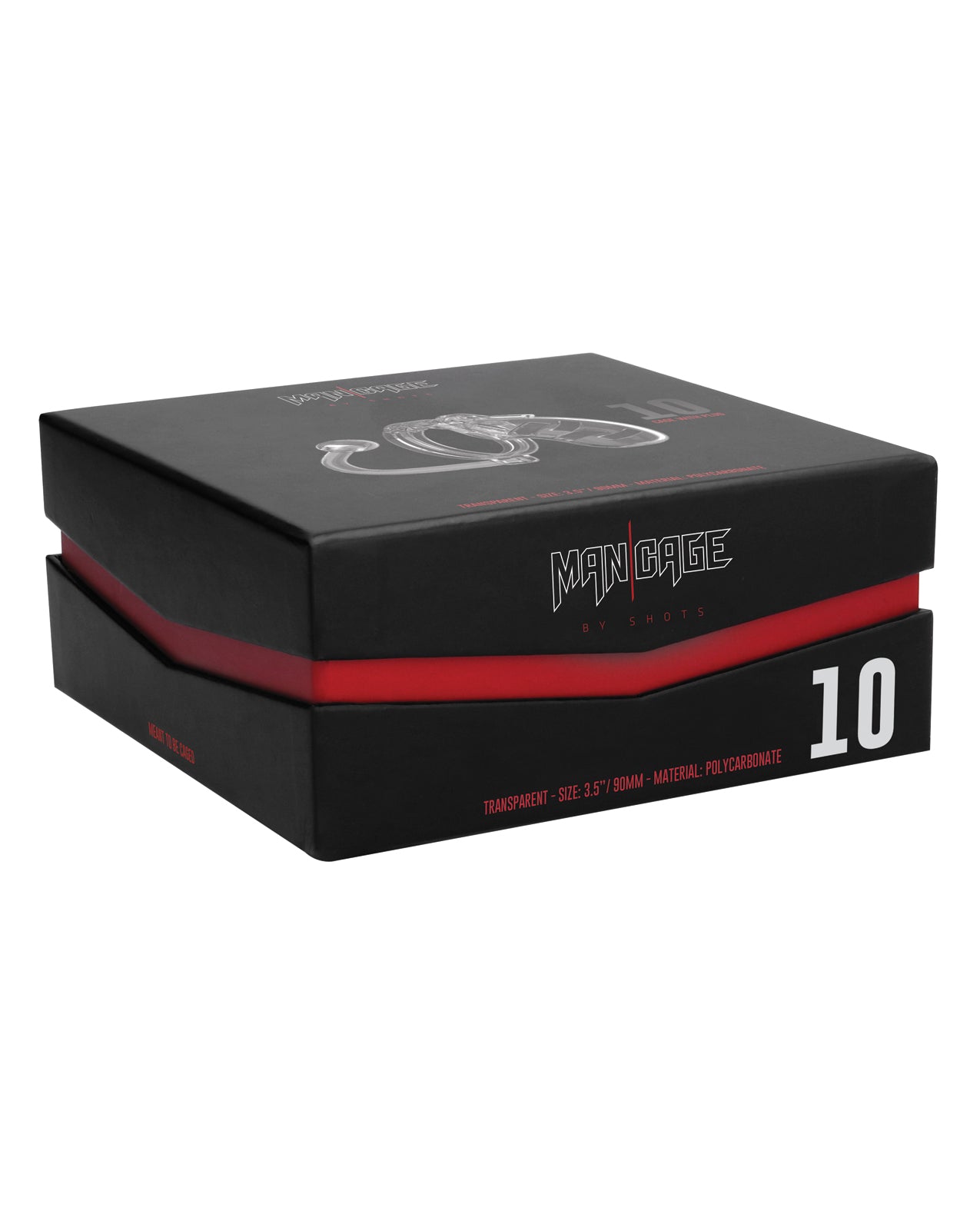 Shots Man Cage Chastity 3.5&quot; Cock Cage w/Plug Model 10 - Clear