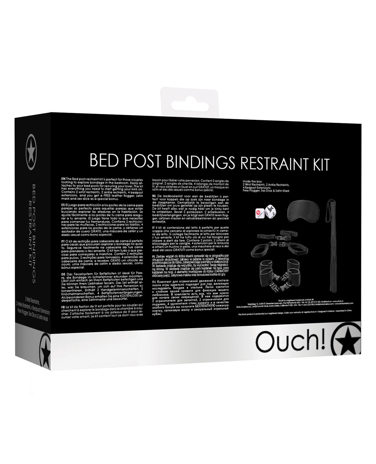 Shots Ouch Bed Post Bindings Restraint Kit