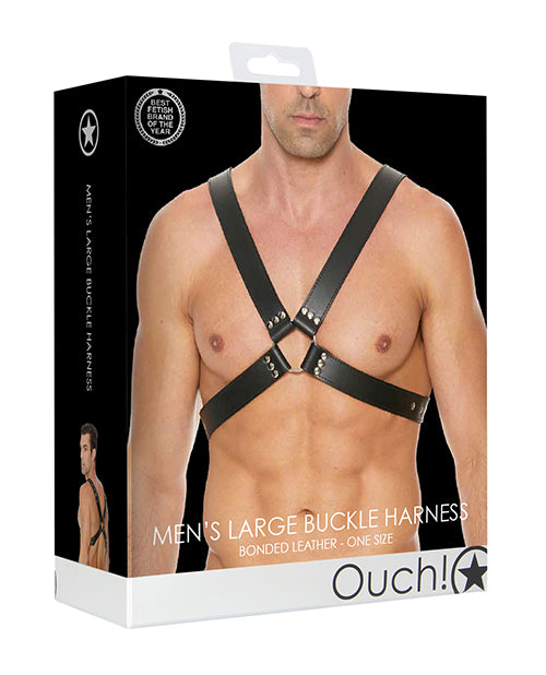 Shots Ouch Men&apos;s Large Buckle Harness - Black