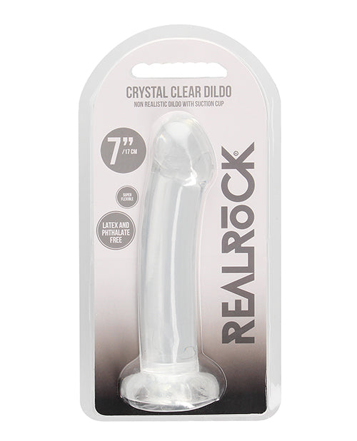 Shots RealRock Crystal Clear 7&quot; Dildo - Transparent