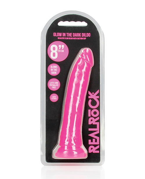 Shots RealRock 8"  Slim Dildo Glow in the Dark
