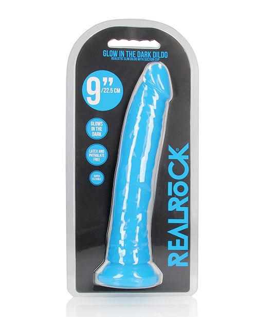 Shots RealRock 9" Slim Dildo Glow in the Dark