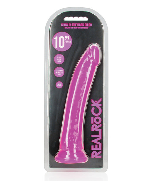 Shots RealRock 10" Slim Dildo Glow in the Dark